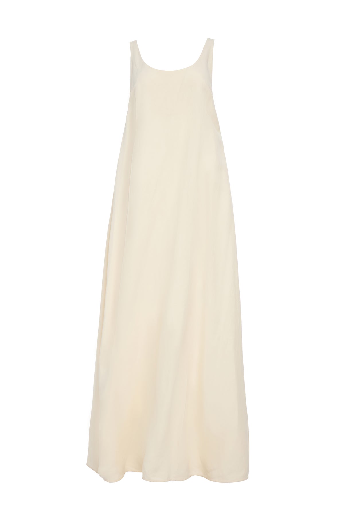 Aras Maxi Dress in Ivory Linen Silk