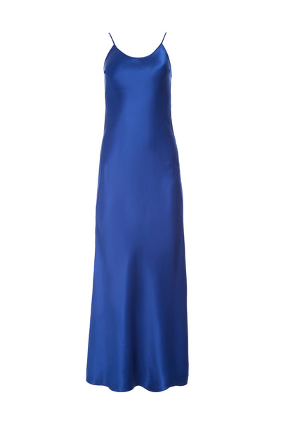 【ギフトにも】Gabriela Artigas/ 40mmLINK-SILK-SS Jesaba Slip Maxi Dress in Cobalt Silk Satin – Gabriela Hearst