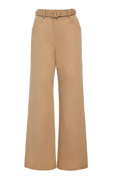 Norman Wide-leg Pant in Camel Sea Island Cotton Twill – Gabriela