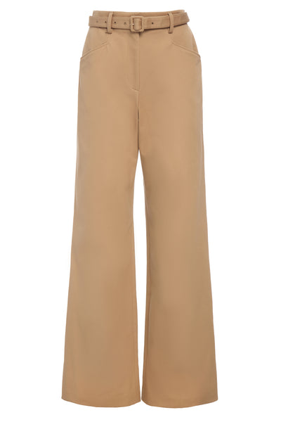 Norman Wide-leg Pant in Camel Sea Island Cotton Twill – Gabriela