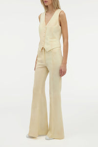 Rhein Flare Pant in Ivory Virgin Wool