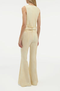 Rhein Flare Pant in Ivory Virgin Wool