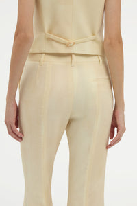 Rhein Flare Pant in Ivory Virgin Wool