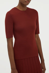 Andrius Knit Top in Burnt Sienna Merino Wool