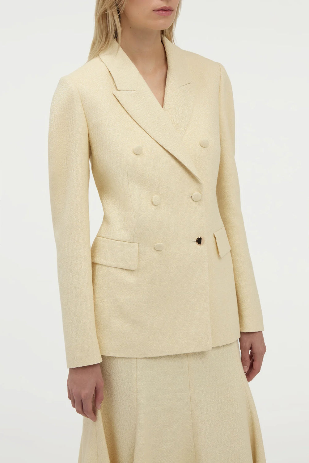 Sedna Blazer in Ivory Silk Tweed