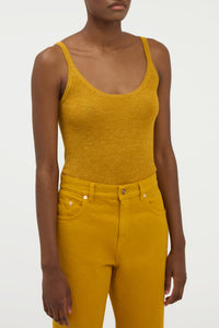 Cinxia Knit Tank Top in Golden Birch Cashmere Silk with Hemp