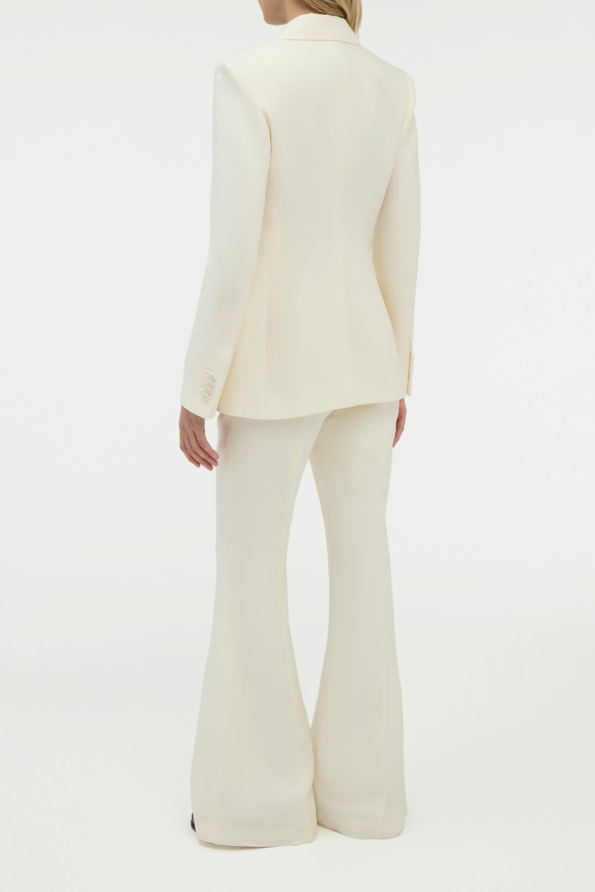 Rhein Flare Pant in Ivory Linen Twill