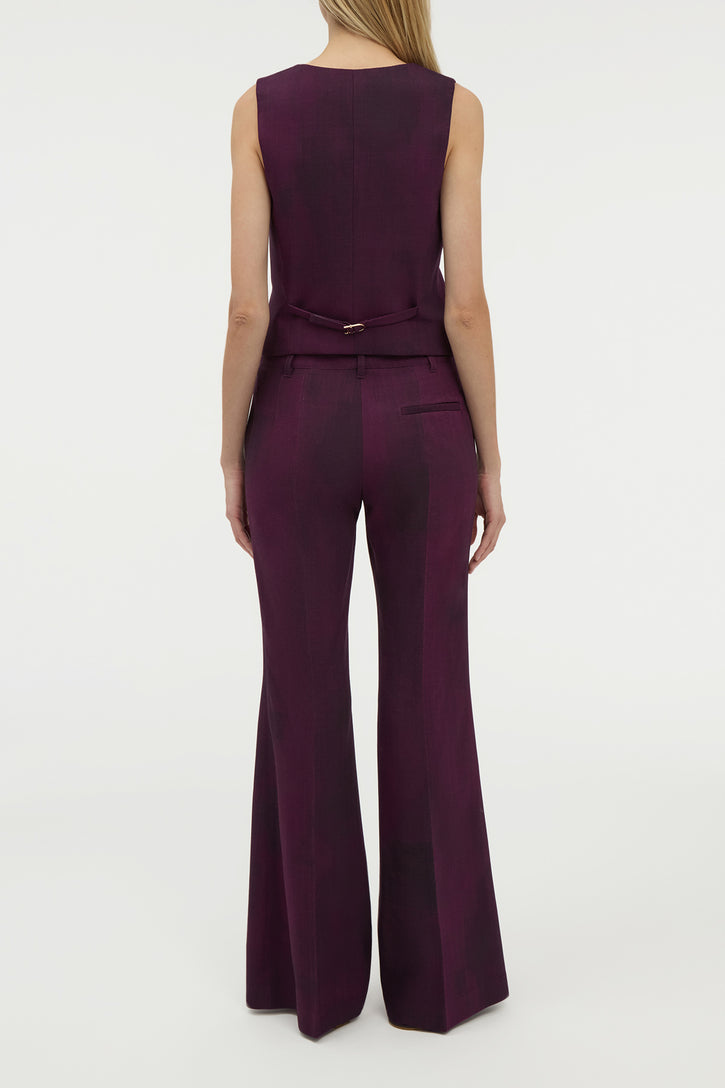 Coleridge Vest in Bordeaux Virgin Wool