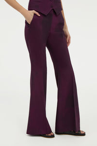 Rhein Flare Pant in Bordeaux Virgin Wool