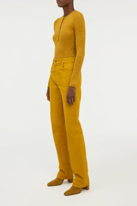 Golden Birch Anges Henley - Side Profile View | Gabriela Hearst