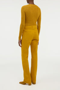 Golden Birch Cashmere Henley - Back View Styled | Gabriela Hearst