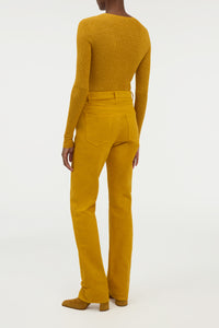 Aiste Knit Cardigan in Golden Birch Cashmere Silk with Hemp