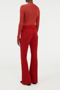 Aiste Knit Cardigan in Antelope Orange Cashmere Silk with Hemp