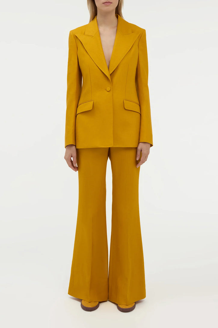 Leiva Blazer in Golden Birch Linen Twill