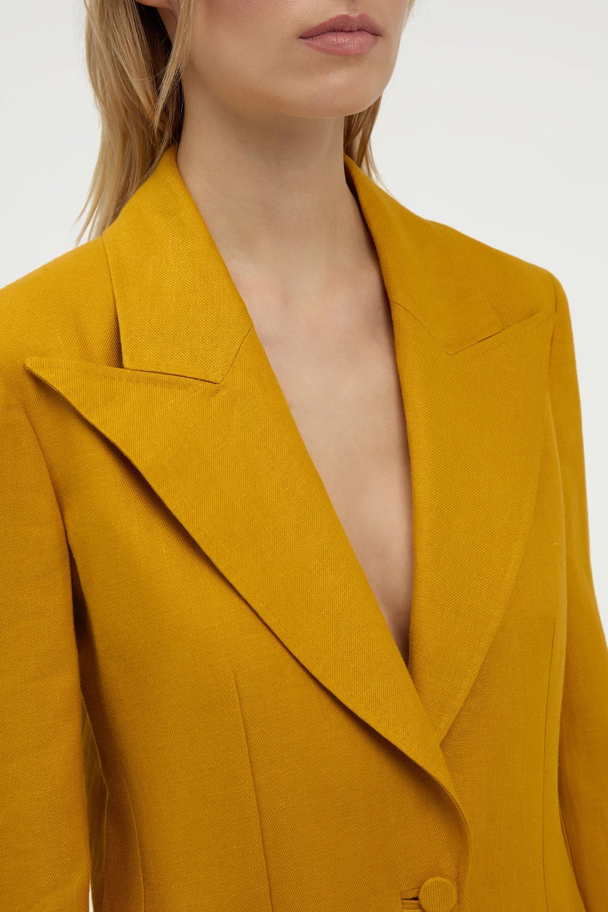 Leiva Blazer in Golden Birch Linen Twill