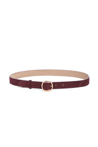 Thin Elster Belt in Bordeaux Suede