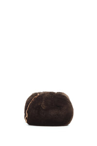 Soft Demi Clutch In Chocolate Recycled Fur