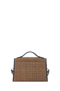Medium Leonora Bag in Camel Multi Suede Houndstooth