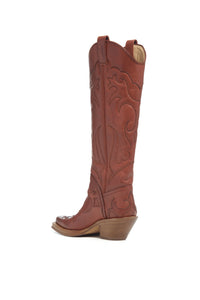 Capitana Cowboy Boot in Tan Leather