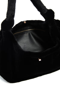 Small Antonia Bag In Black Shearling
