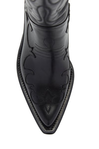 Capitana Cowboy Boot in Black Leather