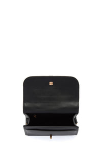 Hand Painted Small Leonora Flap Bag in Black & White Leather
