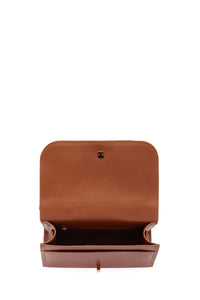 Medium Leonora Hand Painted Flap Bag in Cognac Leather