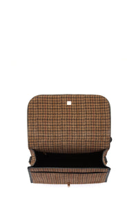 Medium Leonora Bag in Camel Multi Suede Houndstooth