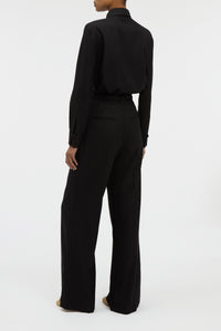 Cruz Shirt in Black & Camel Cashmere
