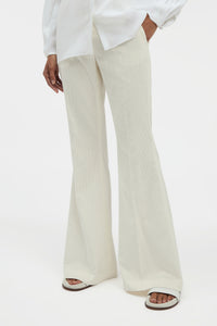 Ianthe Flare Pant in Ivory Sea Island Cotton Corduroy