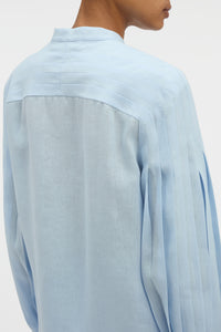 Laetitia Blouse in Light Blue Aloe Linen