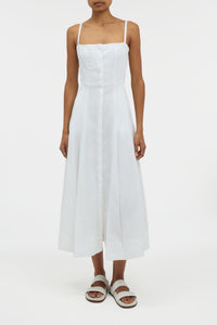 Magritte Dress in White Aloe Linen