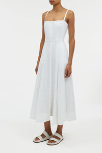 Magritte Dress in White Aloe Linen