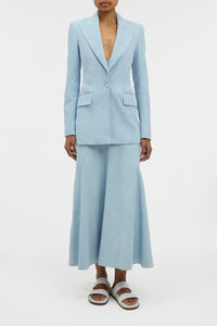 Leiva Blazer in Light Blue Suede