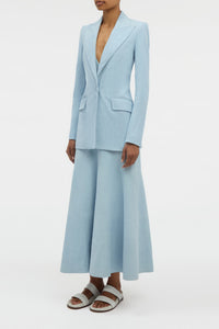 Leiva Blazer in Light Blue Suede