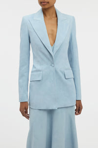Leiva Blazer in Light Blue Suede