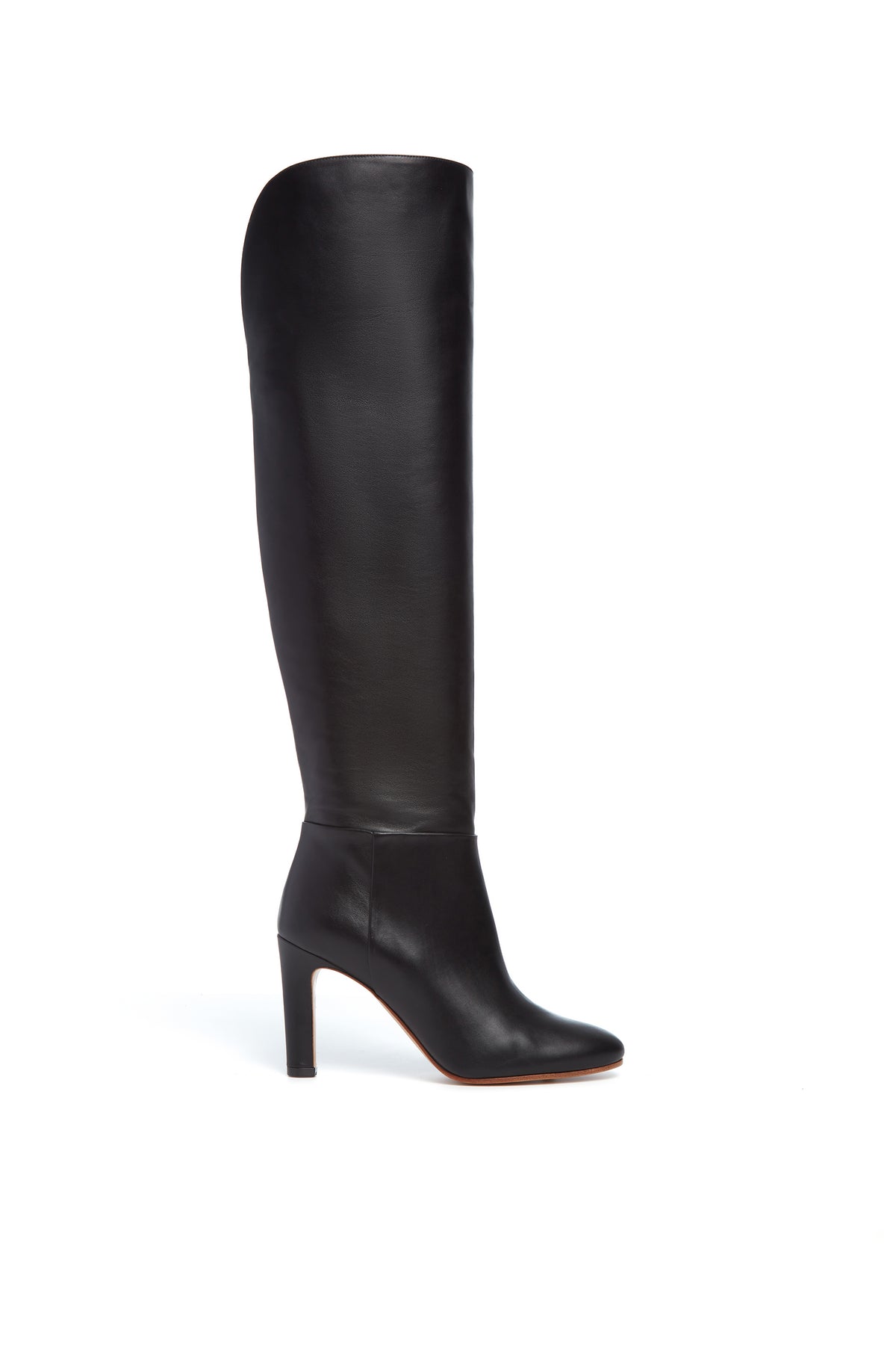 Linda Over-the-Knee Boot in Black Leather