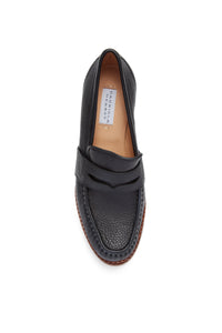 Augusta Platform Loafer in Black Leather