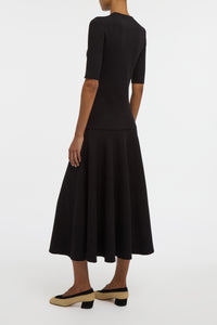 Cairan Knit Maxi Skirt in Black Merino Wool