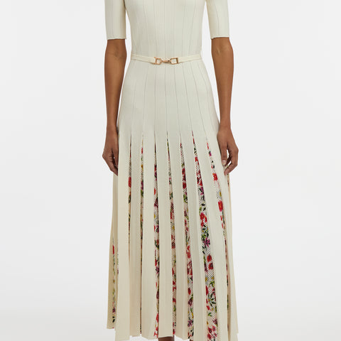 ted baker knitted dress with pleated skirt Kurt Merino Wool Off-The-Shoulder Maxi size-14-16