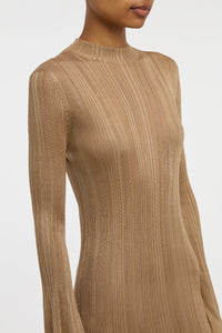Atira Knit Maxi Dress in Camel Silk
