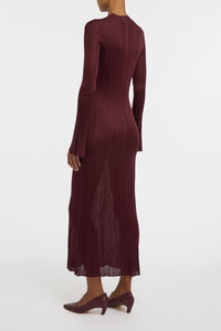 Atira Knit Maxi Dress in Bordeaux Silk