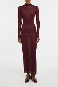 Aveda Knit Mockneck Sweater in Bordeaux Silk