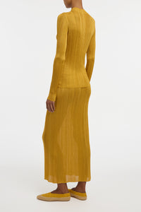Daniella Knit Maxi Skirt in Golden Birch Silk