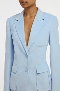 Louisa Blazer in Light Blue Sea Island Cotton Corduroy