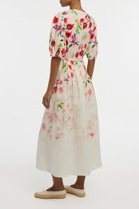 Ignis Maxi Shirtdress in Uruguayan Flowers Printed Linen