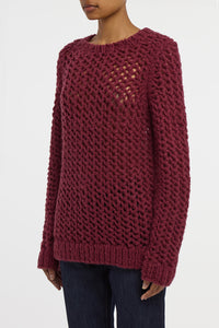 Veralune Knit Crewneck Sweater in Bordeaux Welfat Cashmere