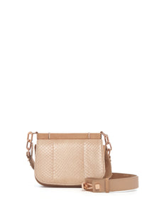 Small Dern Crossbody Bag in Nude Snakeskin & Suede