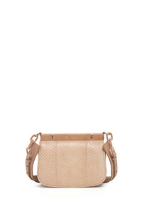 Small Dern Crossbody Bag in Nude Snakeskin & Suede
