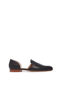 Jax Flat Shoe in Black Nappa Leather